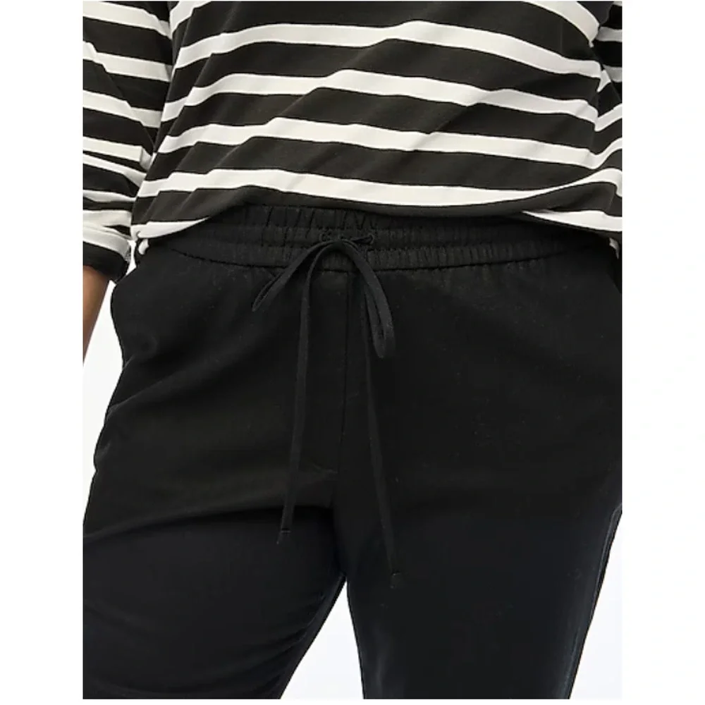 Linen-cotton blend drawstring pant Petite 4